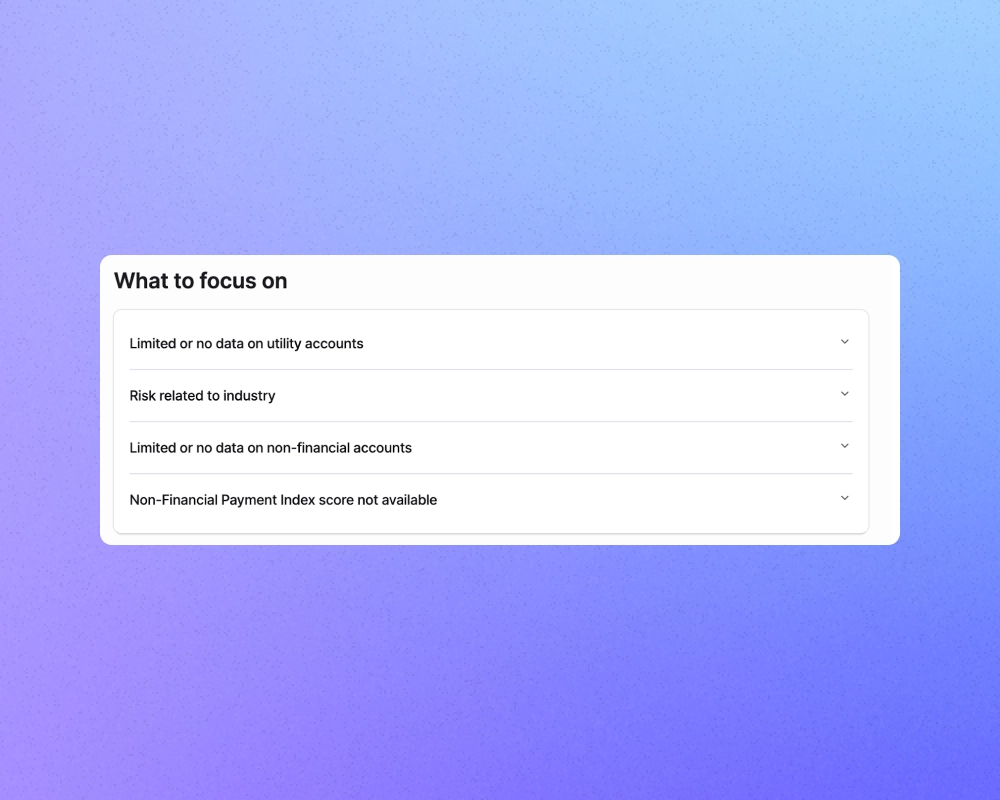 Nav business credit reports What to Focus On section